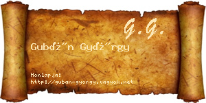 Gubán György névjegykártya